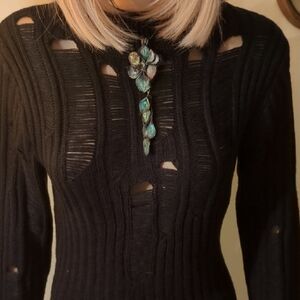 Fashion Nova Black Cowl Neck dress.